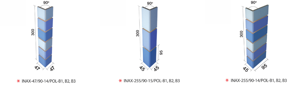 Gạch Góc Hồ Bơi INAX-47/90-14/POL-B1,B2,B3 1