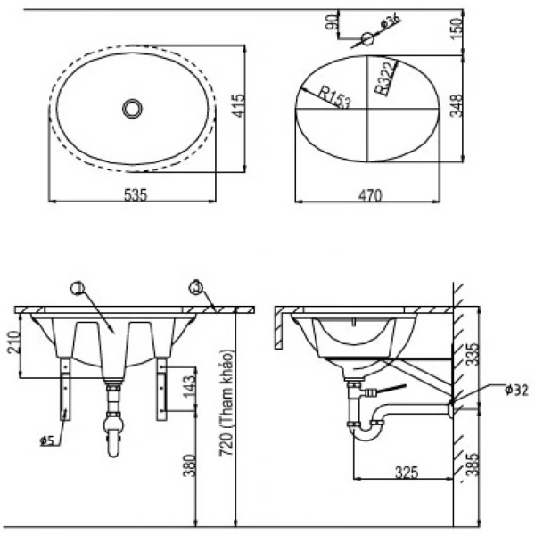 Chậu Rửa Lavabo Inax AL-2293V