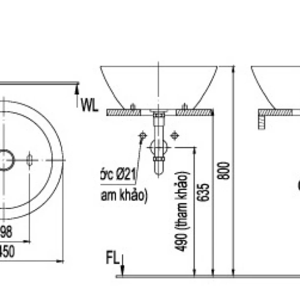 Chậu Rửa Lavabo Inax AL-445V