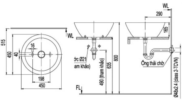 Chậu Rửa Lavabo Inax AL-445V