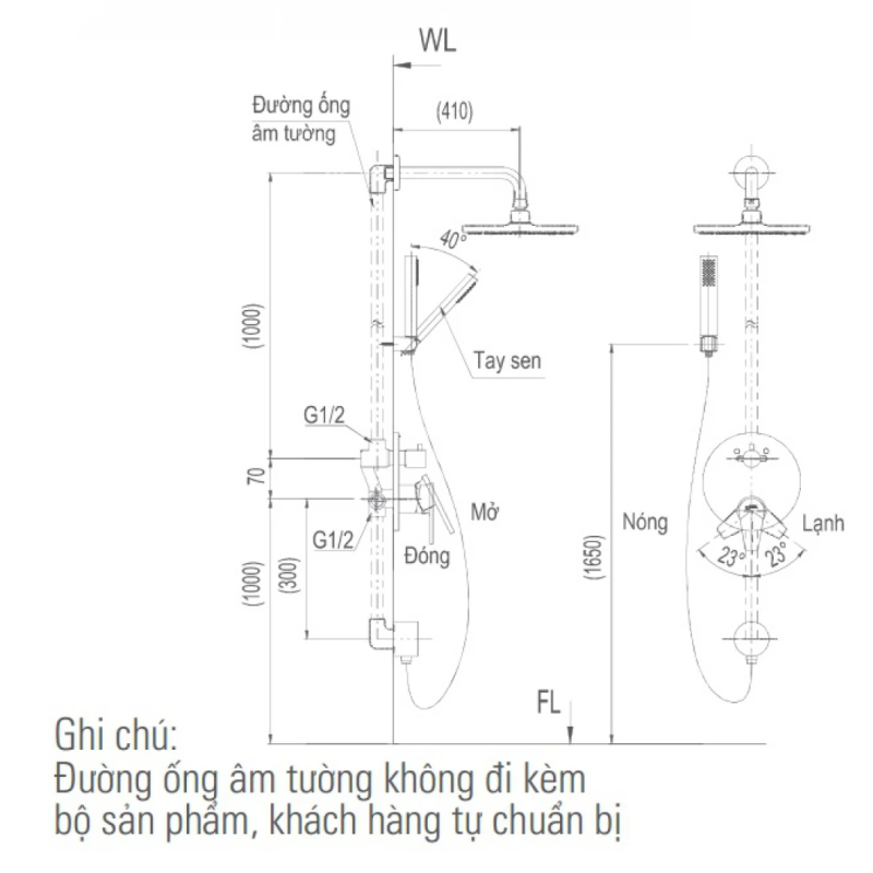 Sen Tắm Âm Tường Inax BFV-71SEW