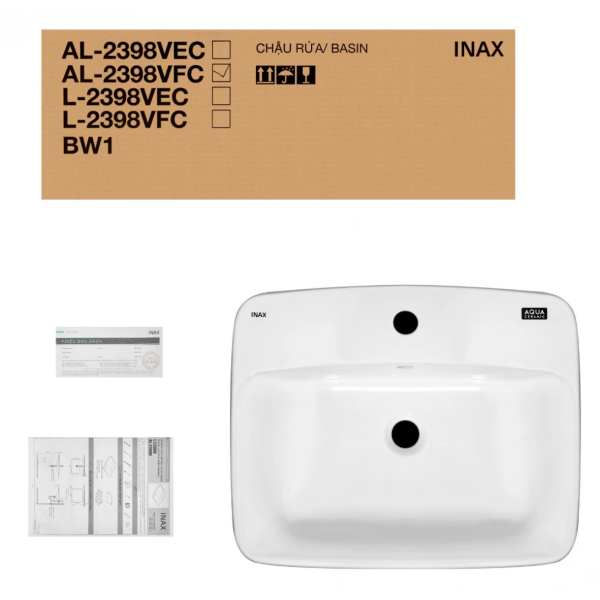 Chậu Rửa Lavabo Inax AL-2398V