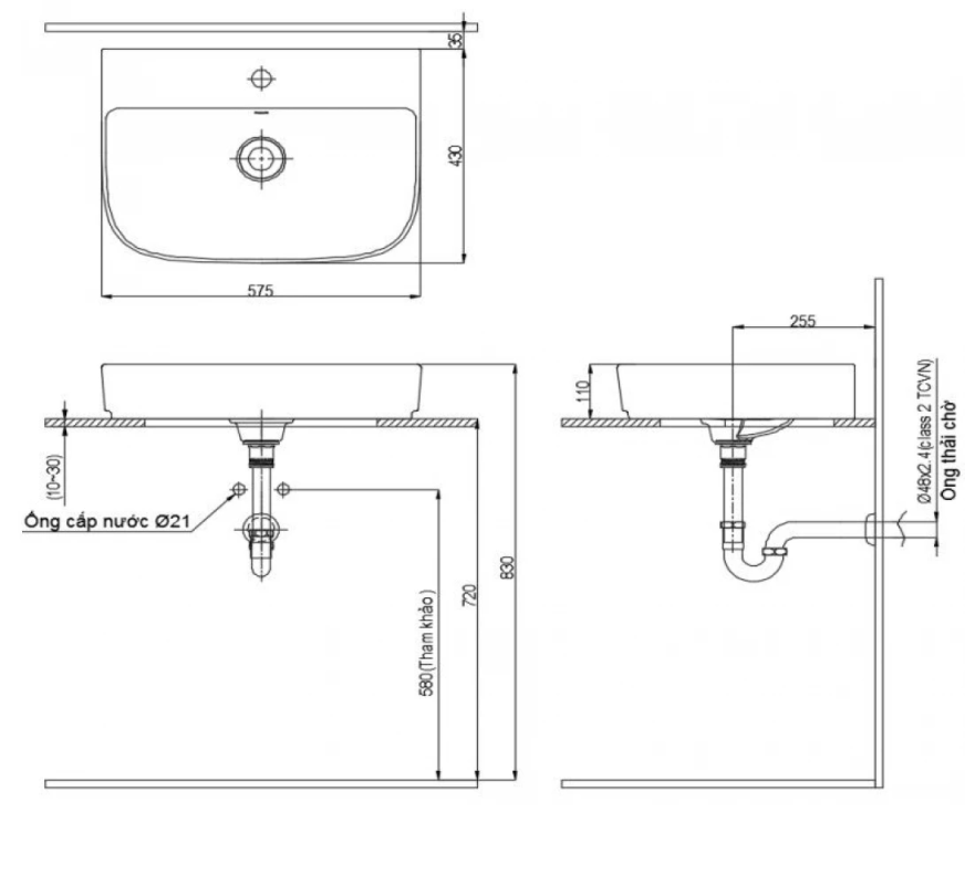 Chậu Rửa Lavabo Inax AL-632V (AL632V) Đặt Bàn AquaCeramic