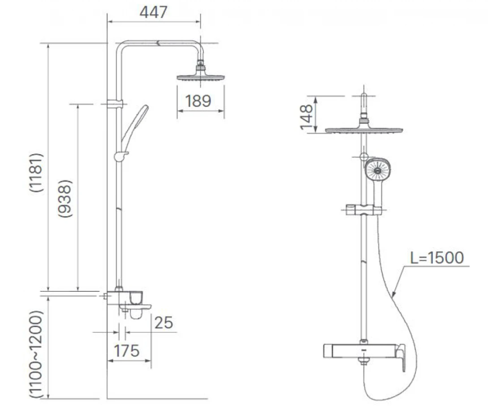 Vòi Sen Cây Tắm Inax BFV-635S
