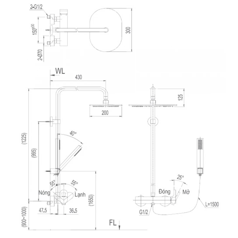 Vòi Sen Cây Tắm Inax BFV-60S