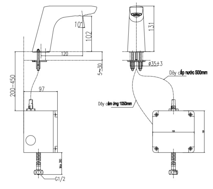 Vòi Cảm Ứng Inax AMV-50B (AMV50B)