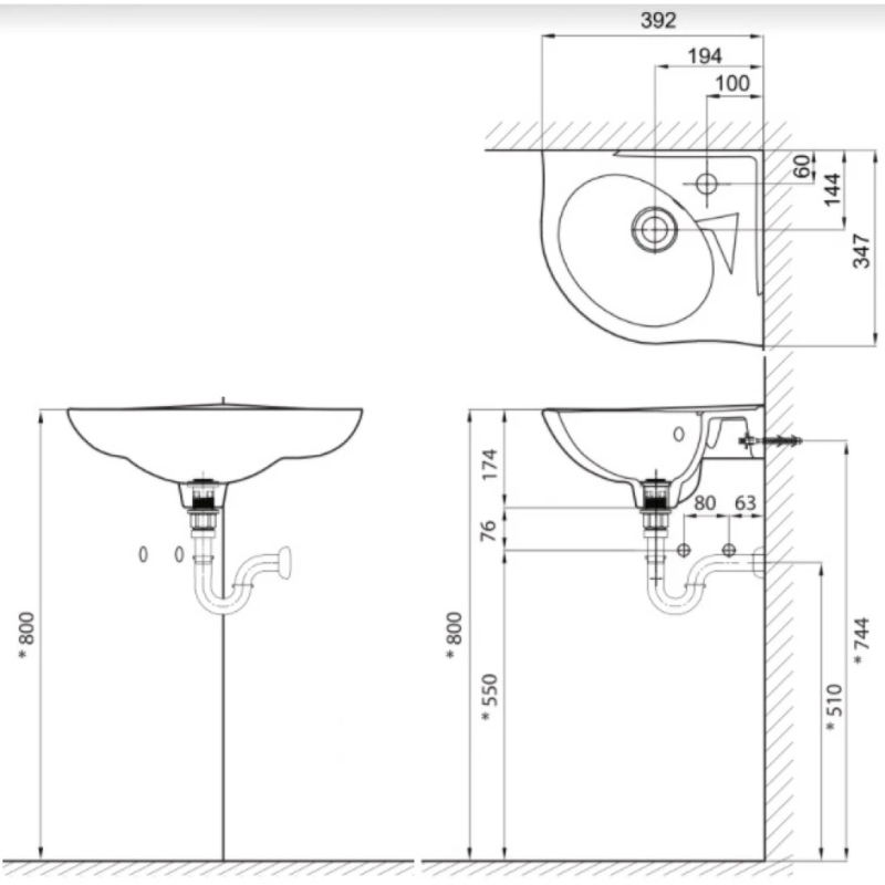 Lavabo Góc Inax L-281V