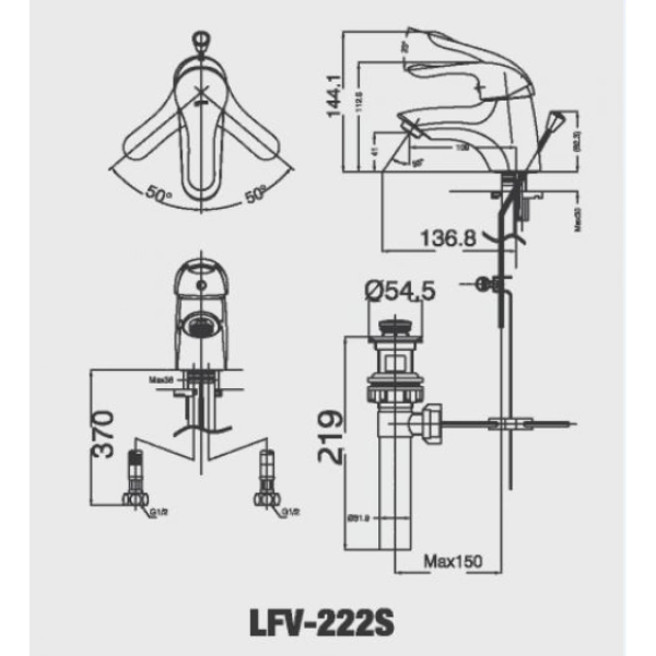 Vòi Chậu Lavabo Inax LFV-222S