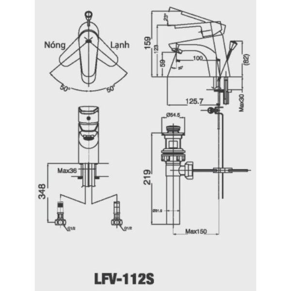 Vòi Chậu Lavabo Inax LFV-112S