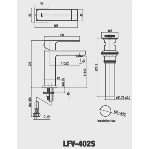 Vòi Chậu Lavabo Inax LFV-402S