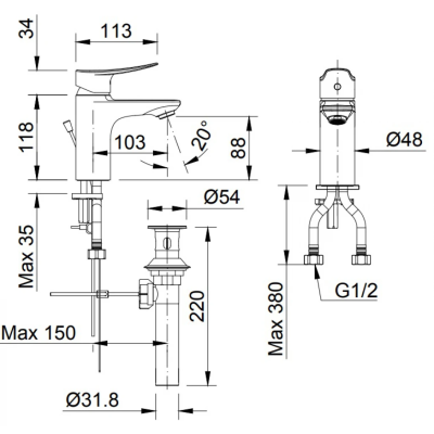 Vòi Chậu Lavabo Inax LFV-502S