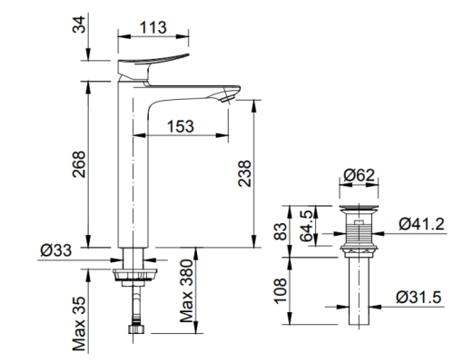 Vòi Lavabo Inax LFV-502SH