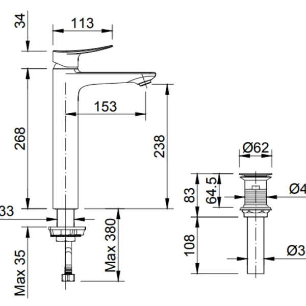 Vòi Lavabo Inax LFV-502SH