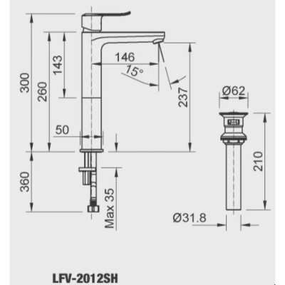 Vòi chậu lavabo nóng lạnh INAX LFV-2012SH
