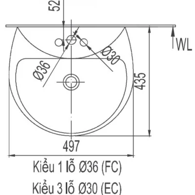 Chậu Rửa Lavabo Inax L-285V (L285V) Treo Tường