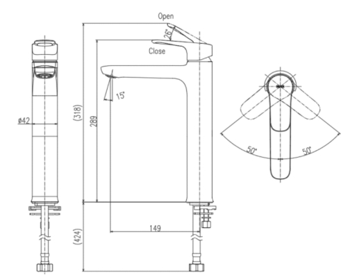 Vòi chậu rửa lạnh INAX LFV-22SH thân cao
