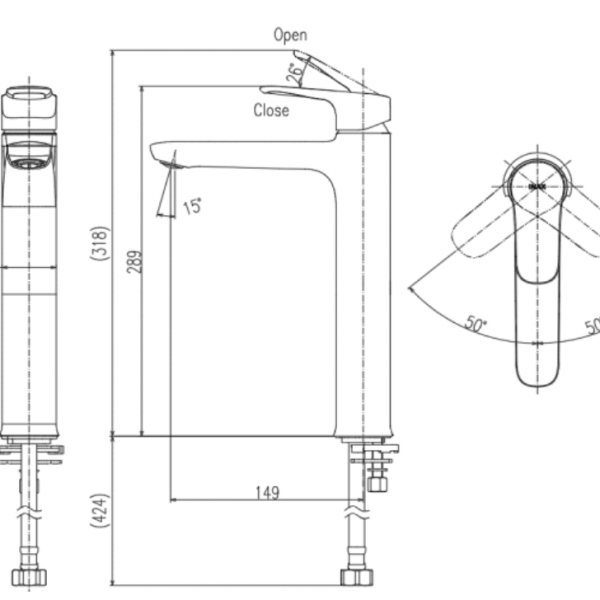 Vòi chậu rửa lạnh INAX LFV-22SH thân cao