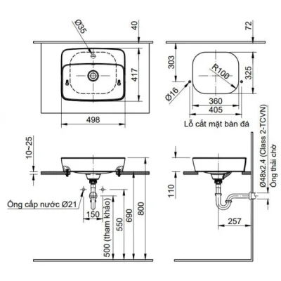 Chậu Rửa Lavabo Inax AL-286V Đặt Bàn AquaCeramic