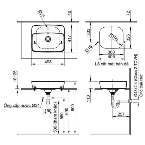 Chậu Rửa Lavabo Inax AL-286V Đặt Bàn AquaCeramic
