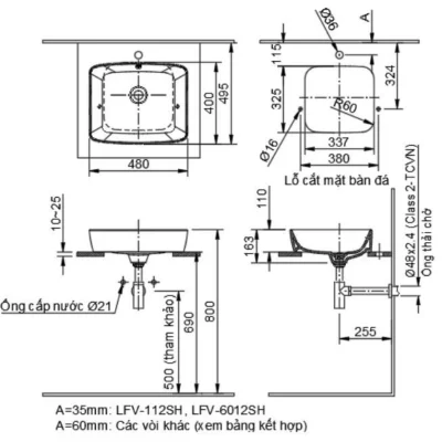 Chậu Rửa Lavabo Inax AL-369V (AL369V) Đặt Bàn AquaCeramic