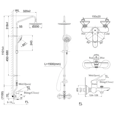 Sen Tắm Cây INAX BFV-1405S-2 nóng lạnh