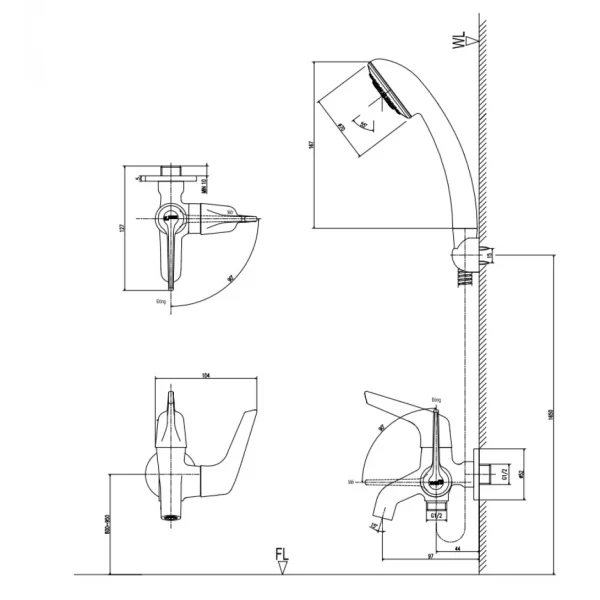 Vòi Sen Lạnh Inax BFV-17-4C
