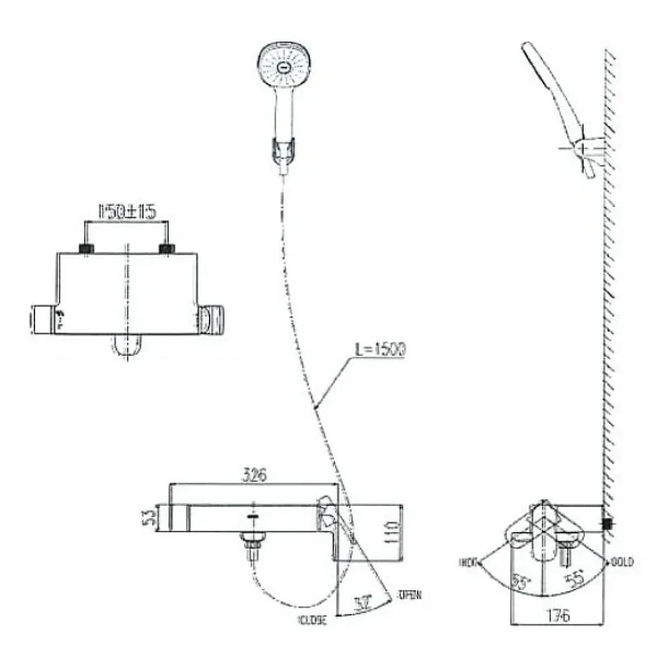 Vòi Sen Tắm Inax BFV-613SNóng Lạnh