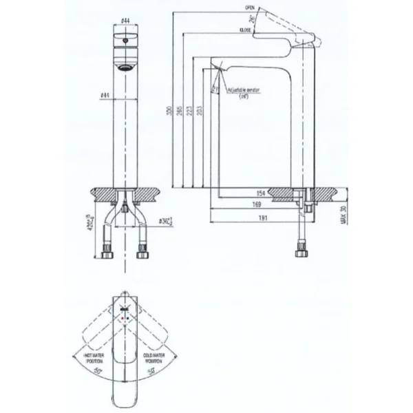 Vòi Lavabo Inax LFV-632SH Nóng Lạnh Thân Cao
