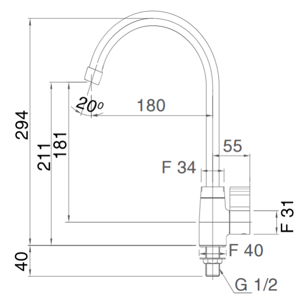 Vòi Bếp Inax SFV-17 (SFV17) Lạnh