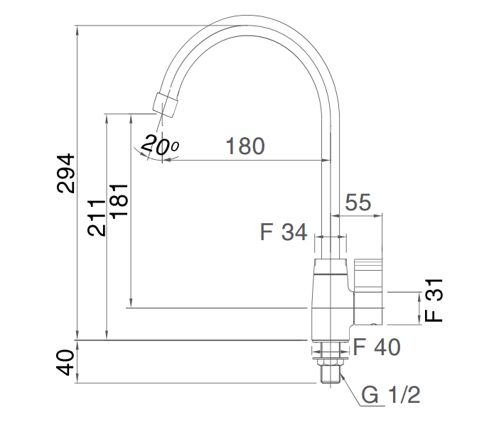 Vòi Bếp Inax SFV-17 (SFV17) Lạnh