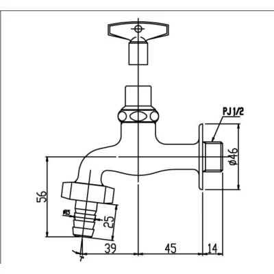 Vòi Rửa Nước Lạnh Inax LF-15G-13 (LF15G13) Gắn Tường