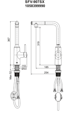 Vòi Rửa Chén Bát Inax SFV-907SX