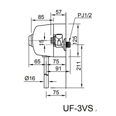 Van Xả Nhấn Bồn Tiểu Inax UF-3VS (Ống Thẳng)