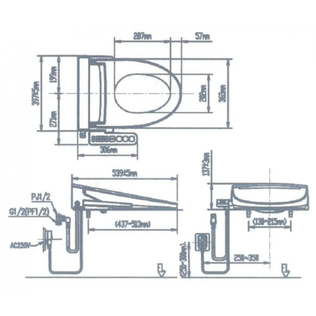 Nắp bồn cầu điện tử INAX CW-H20VN (CWH20VN)