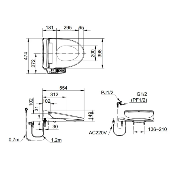 Nắp điện tử INAX CW-KB22AVN (CWKB22AVN)